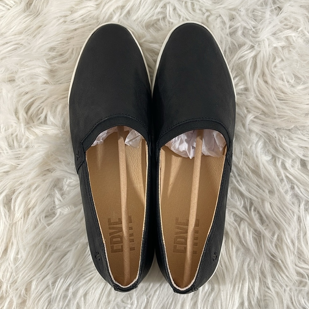 FRYE Women's Melanie Slip On Leather Sneakers Black Size 9 NEW - Picture 6 of 14